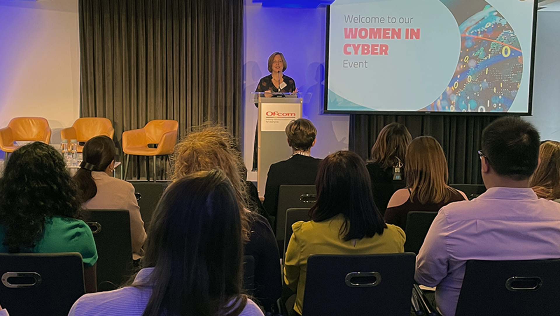 Melanie at the Women in Cyber event