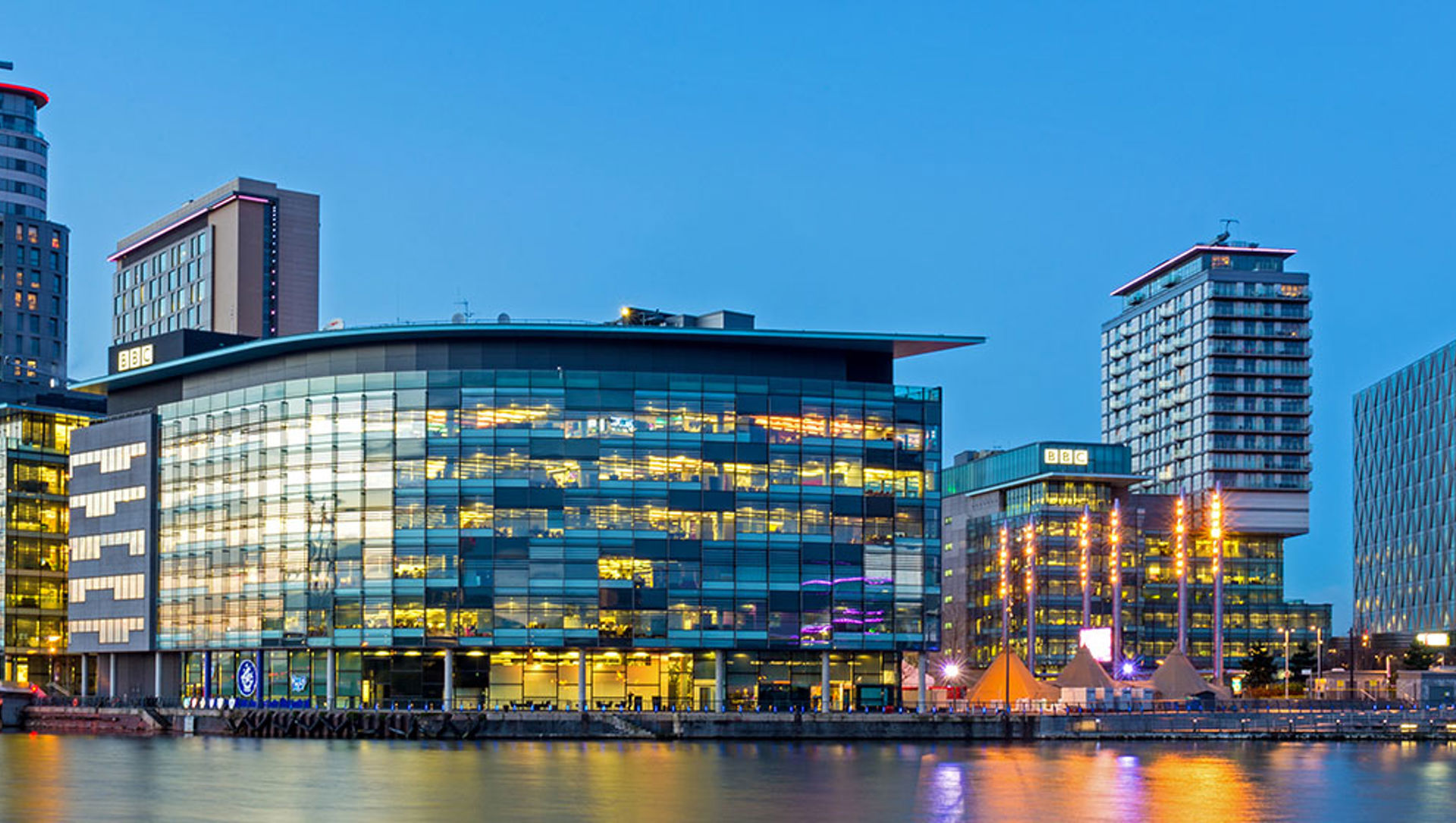 View of BBC's regional headquarters in Salford 